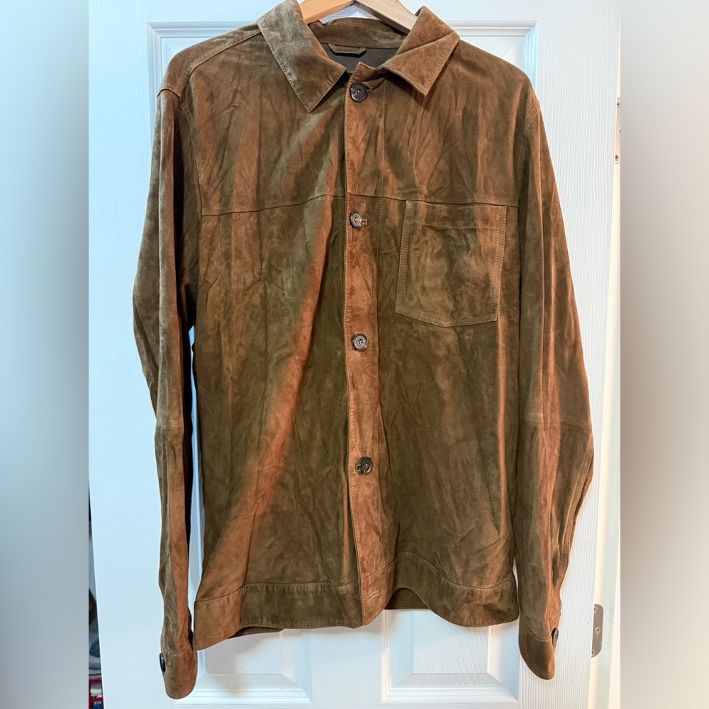 Mango Tan Suede Shirt Jacket